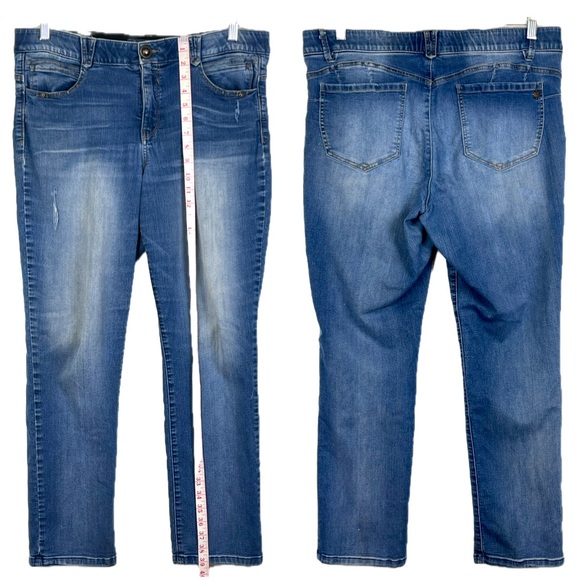 Democracy Straight Leg Jean Women’s 16 Stretch Blue Denim "Ab"solution B1560BB00 - Picture 2 of 13